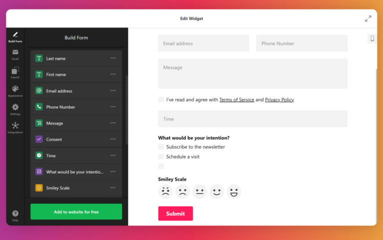 Online Form Generator for HTML Website (Free)