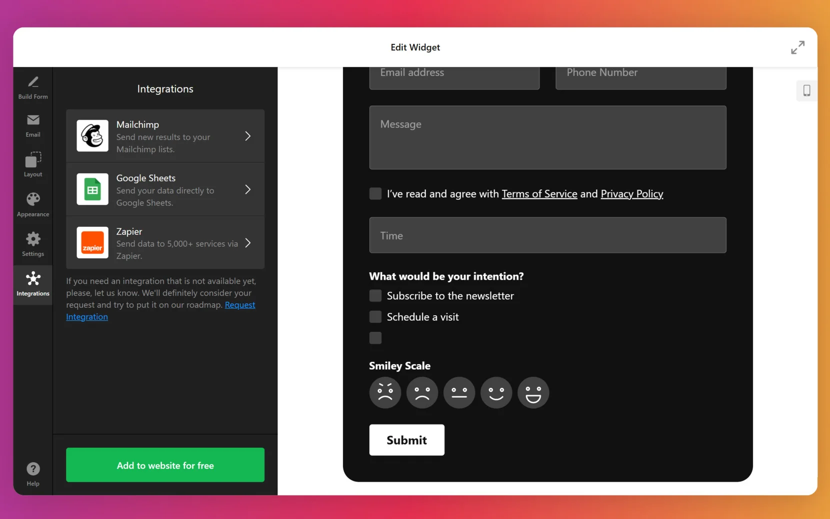 Set integrations and settings