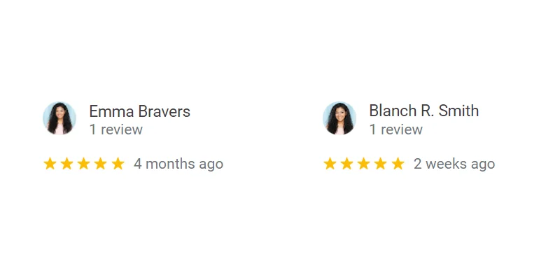 Fake Google reviews with the same image