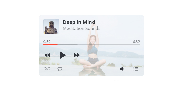 Meditation and Ambience template for jQuery music player