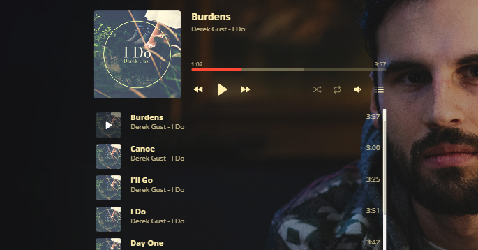 New Album music player template