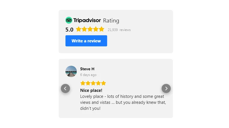 Sidebar Template of TripAdvisor Reviews Widget