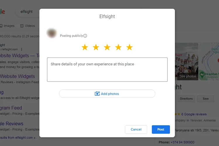 Elfsight Google Reviews page