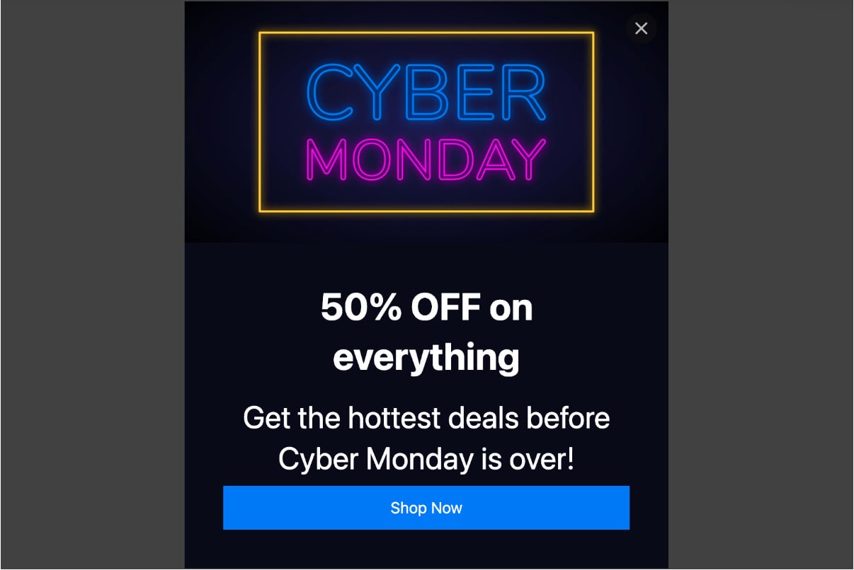 Cyber Monday Popup