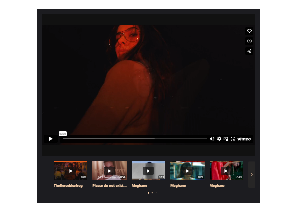 Vimeo Video Gallery widget Video Showcase template