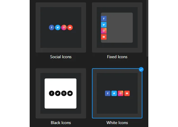 embed Social Media Icons widget templates