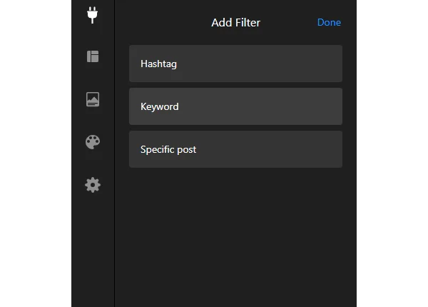 linkedin feed widget filters