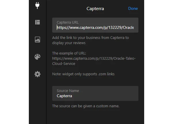 Capterra Reviews widget source link