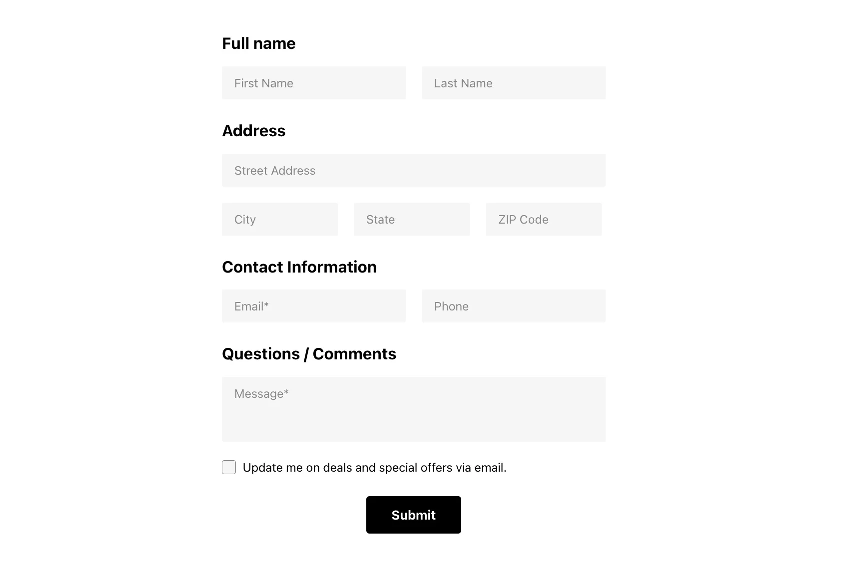 Elfsight Contact Form example 3