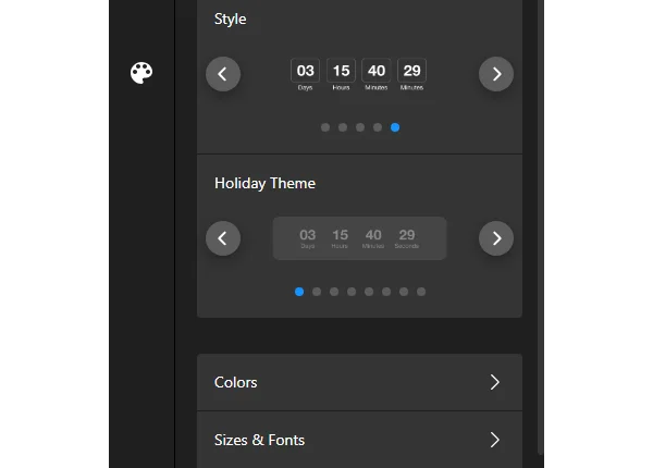 Countdown Timer widget customization for Shopify website
