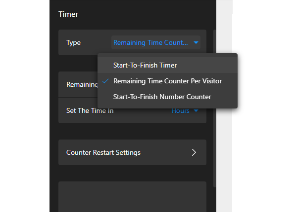 Countdown Timer widget type for Shopify website