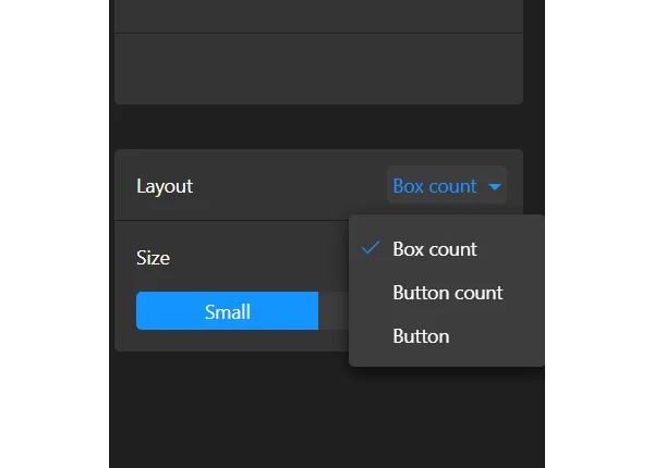 Facebook Share Button widget layout