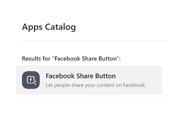 Facebook Share Button widget to embed on websites