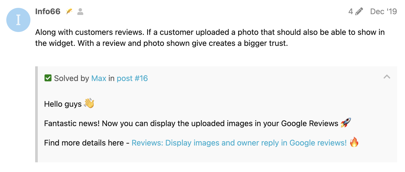 eGoogle Reviews with Photos Wishlist feature