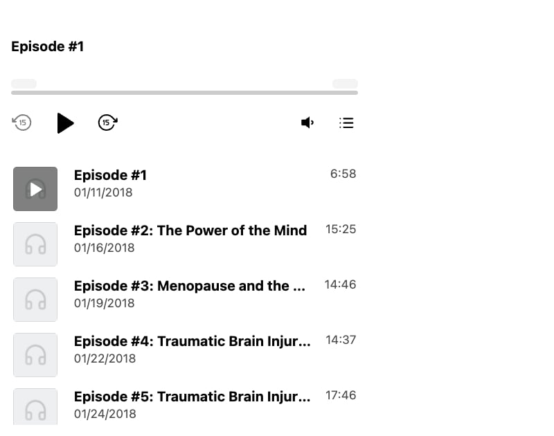 Physical and Mental Health template of the Podcast plugin for Squarespace