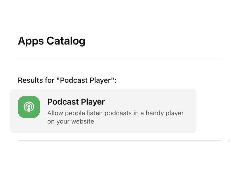Podcast Player plugin to add to Squarespace website