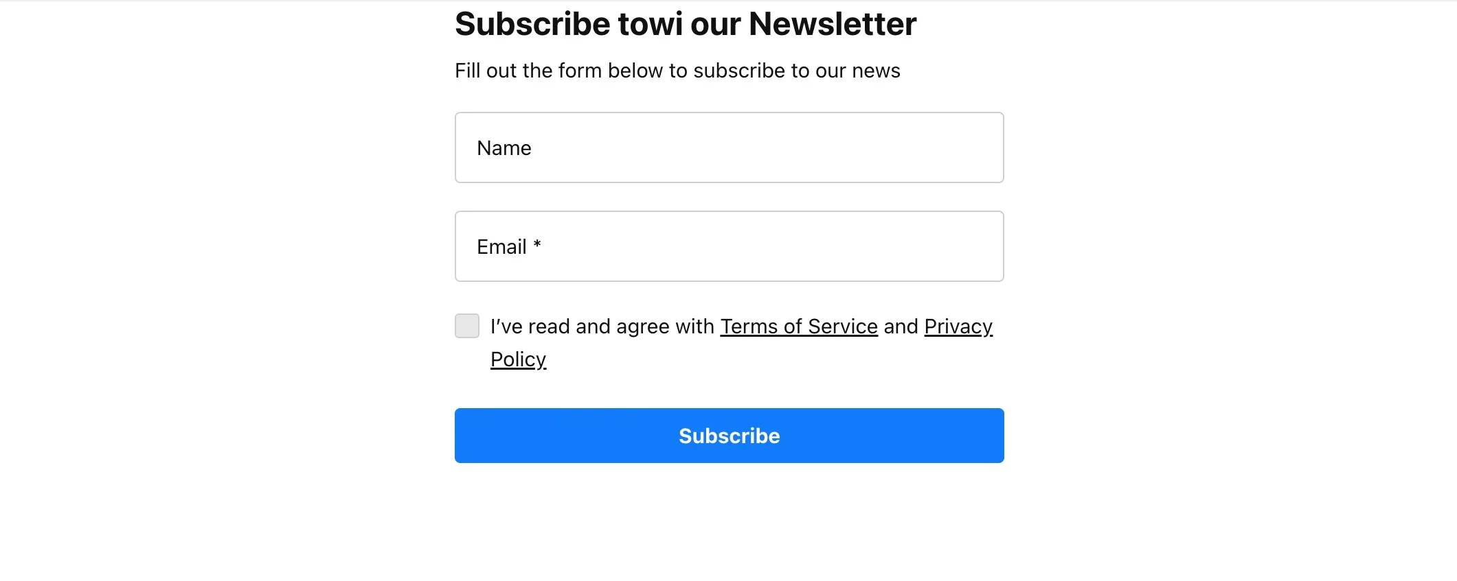 Elfsight Subscription Form example 1