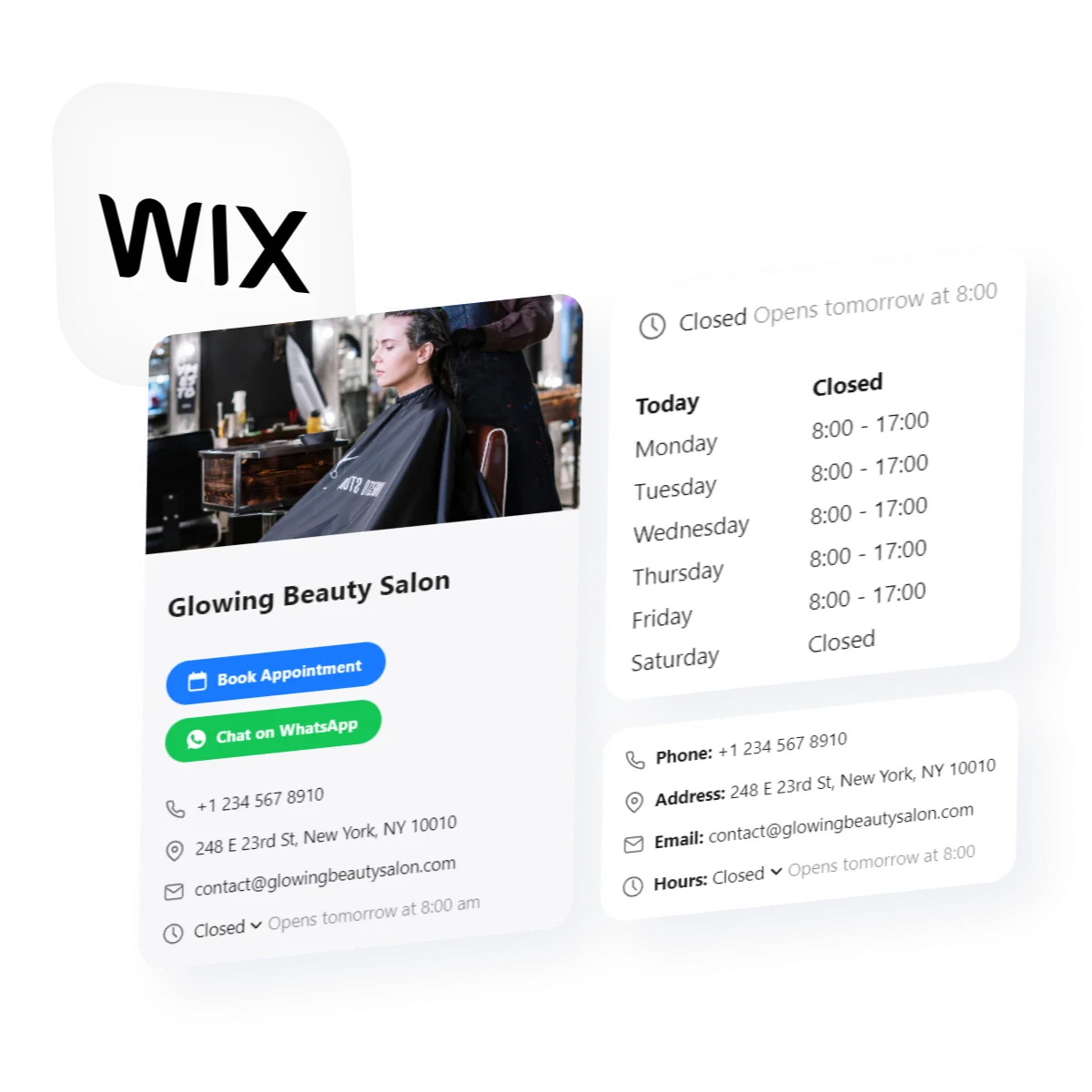 How to embed Business Hours on Wix for free?