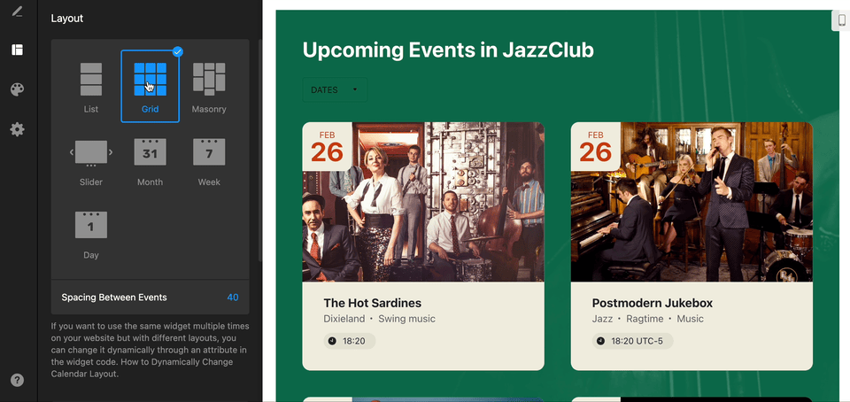 Add event calendar to webflow layouts