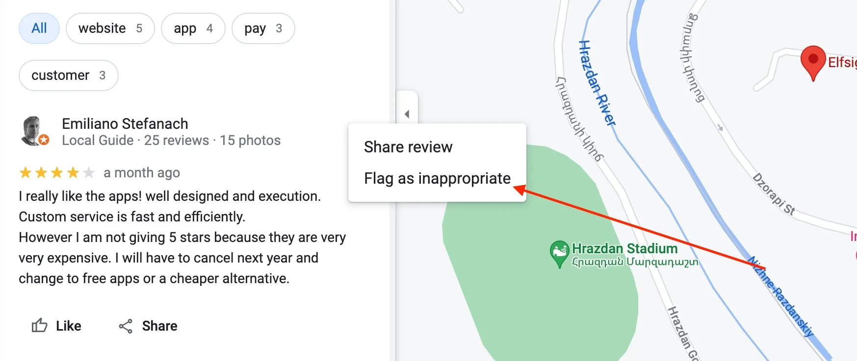 How to Flag Google Reviews step 3