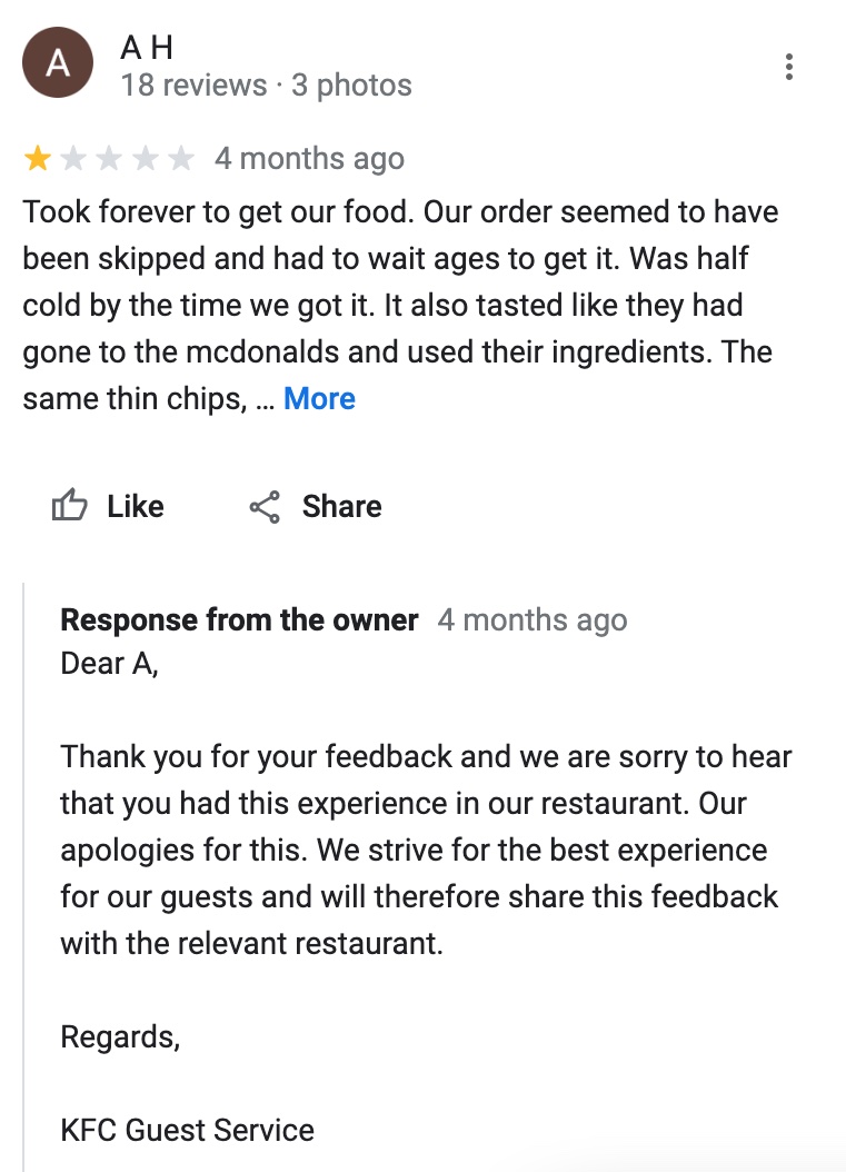 Negative Reviews problem solving example 2