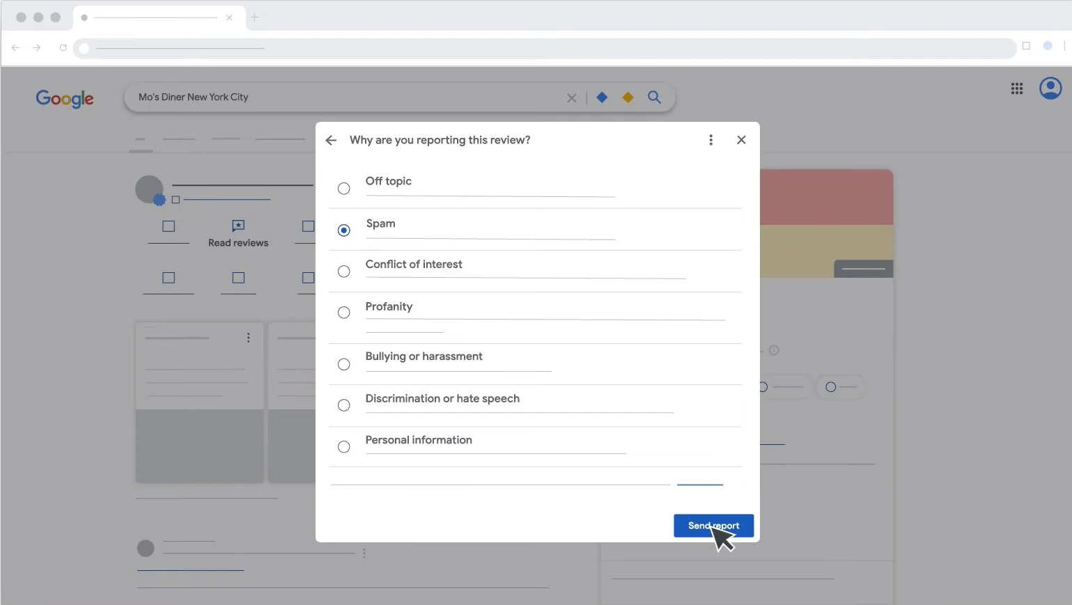 Google Business Profile report review