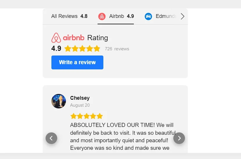 Customer Reviews for Shopify example