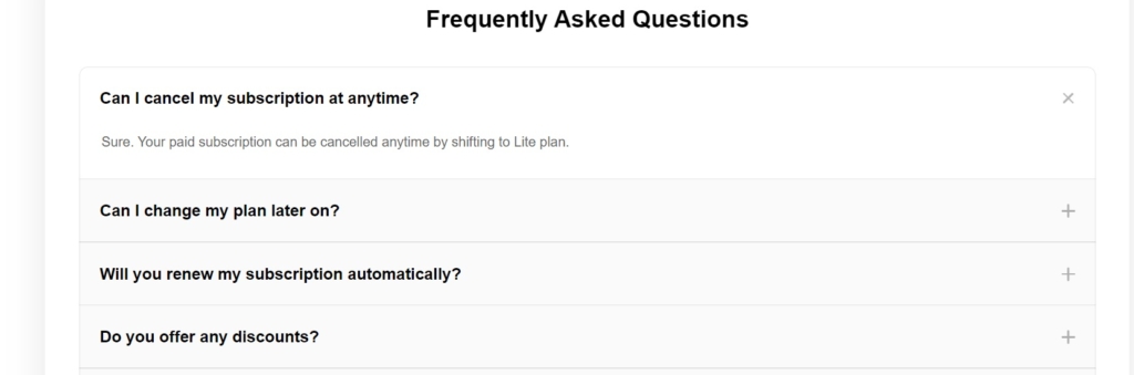 FAQ widget example