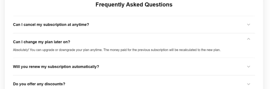 FAQ widget example 4