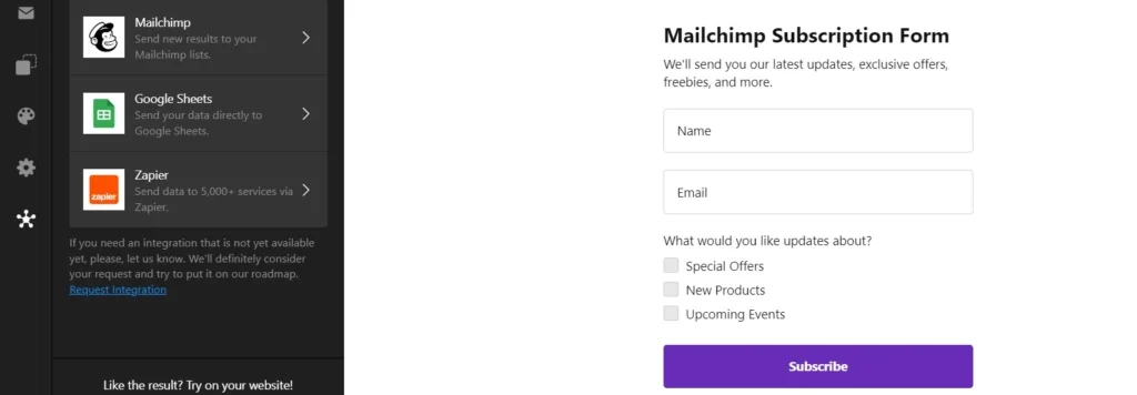 Subscription Form template 2