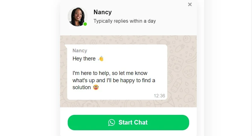 WhatsApp Chat for Wix example 2