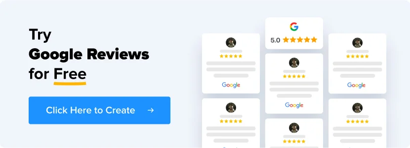 Embed Google reviews on any website CTA