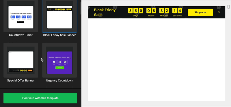 Countdown Timer widget templates for Shopify