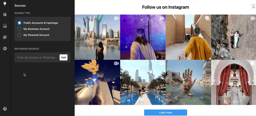 Instagram Feed widget source for Facebook Page