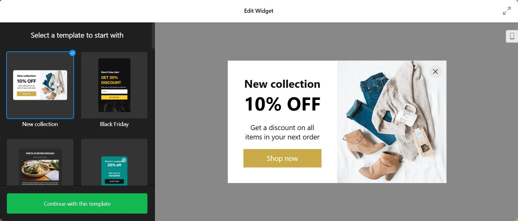 How to Add a Popup on Wix: Select Template