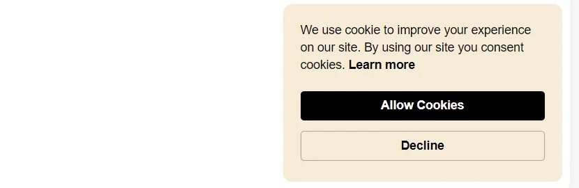 Cookie Consent banner example 2
