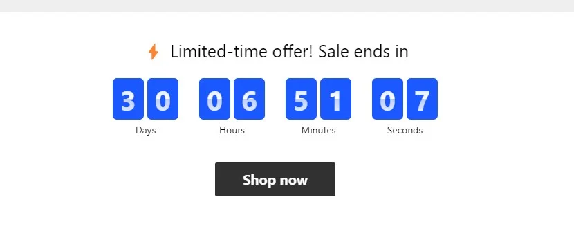 Countdown Timer for Wix example 1
