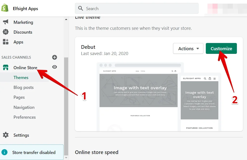 Embed Instagram Feed to Shopify vintage themes step 1