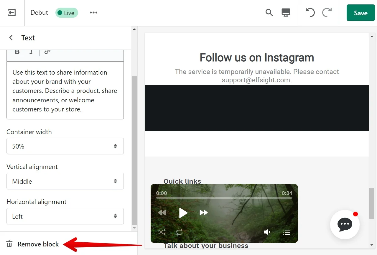 Embed Instagram Feed to Shopify vintage themes step 3.2