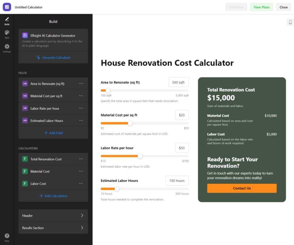 Add calculator fields