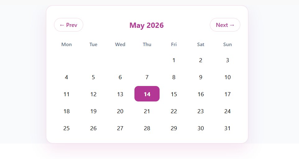 Dynamic JavaScript Calendar example