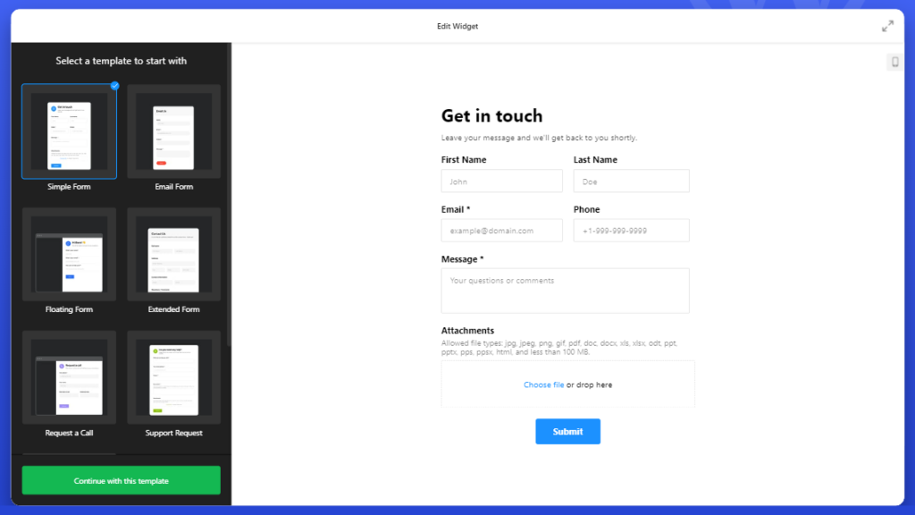 Contact Form Template