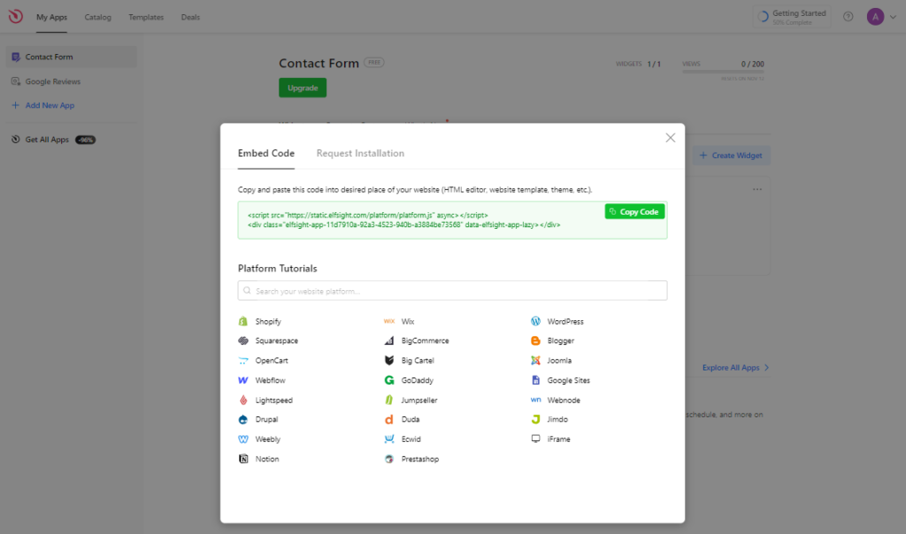 Add Contact Form to a page