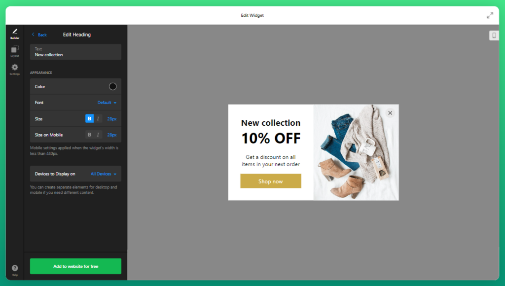 Customize Shopify Popup app