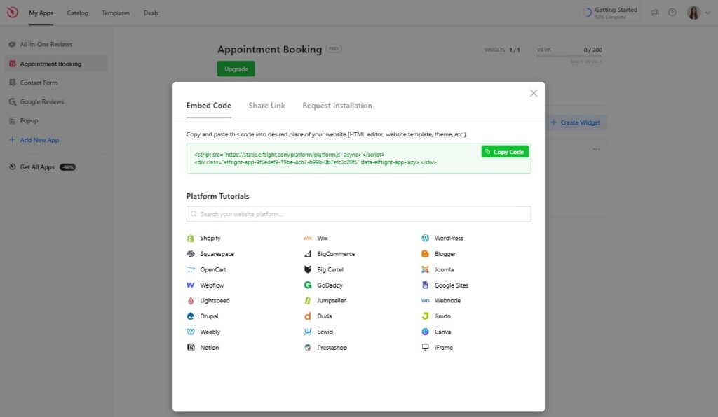 Appointment Booking Embed Code