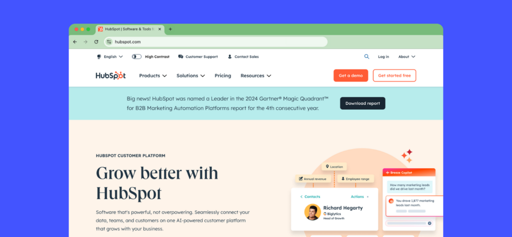 HubSpot website