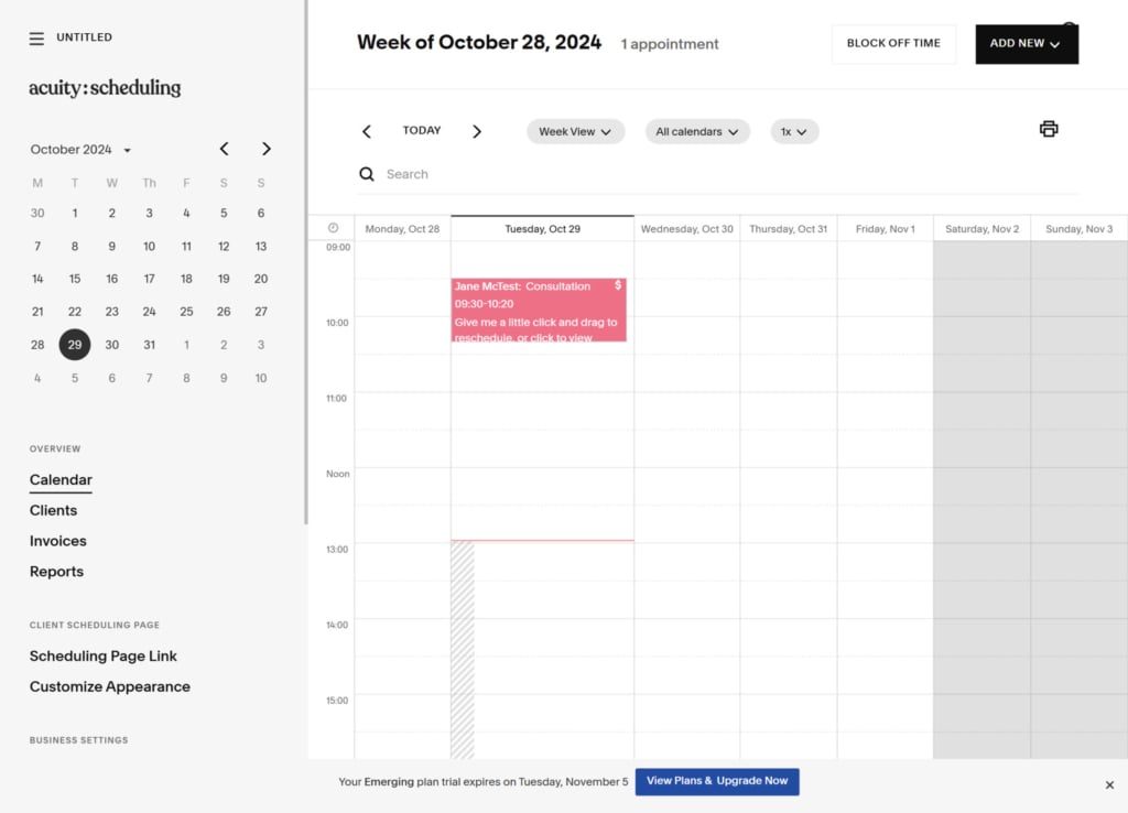 Acuity Scheduling - online booking service for website