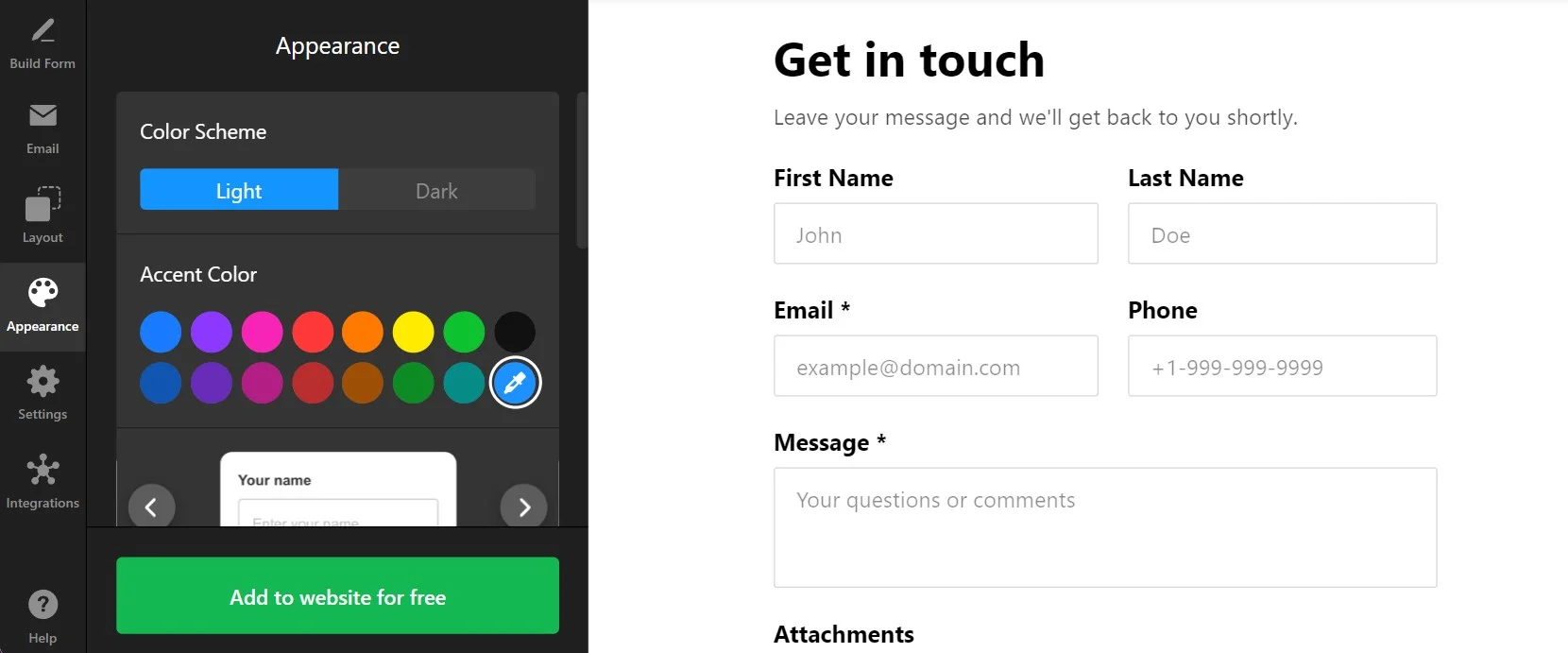 Free Contact Form Generator: Customize Appearance