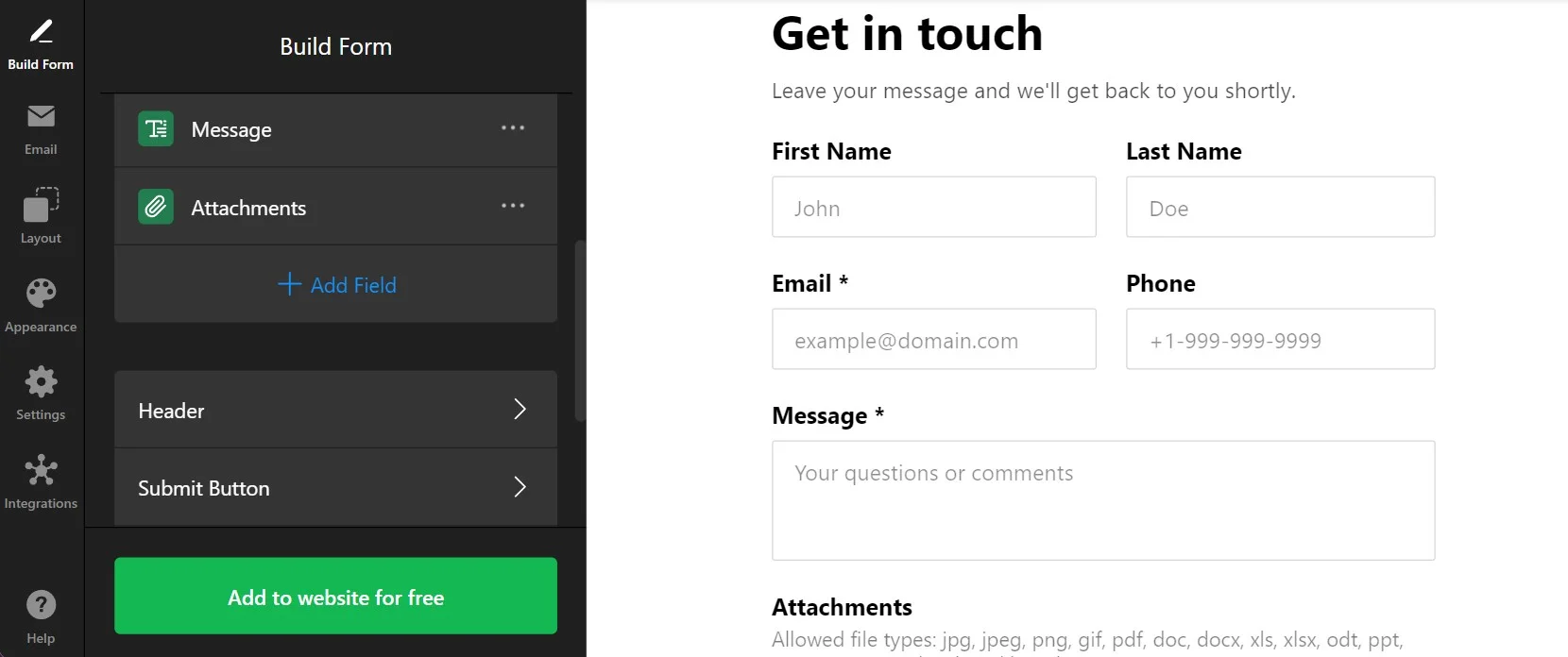 Contact Form Generator: Build Your Form