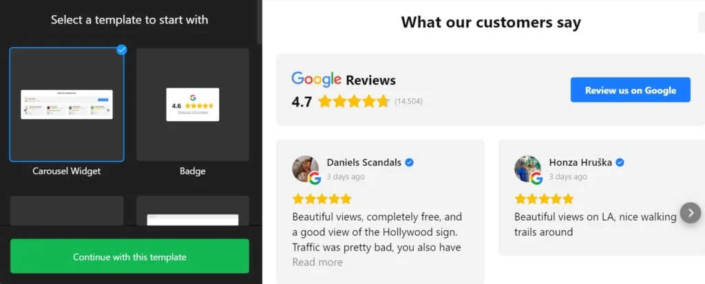 Use a CTA button to collect reviews